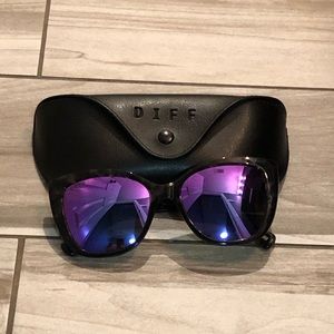 DIFF Ruby Purple Lens Tortoise Sunglasses